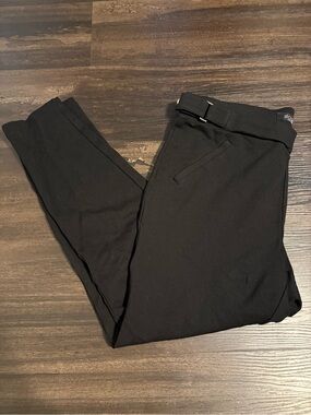 Stoosh Black Ankle-Length Pants with Waist Tab